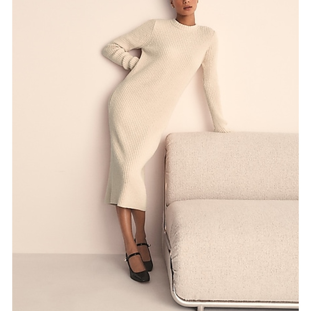 J.Crew 'Ribbed' White Sweater-Dress Size M - NWT
